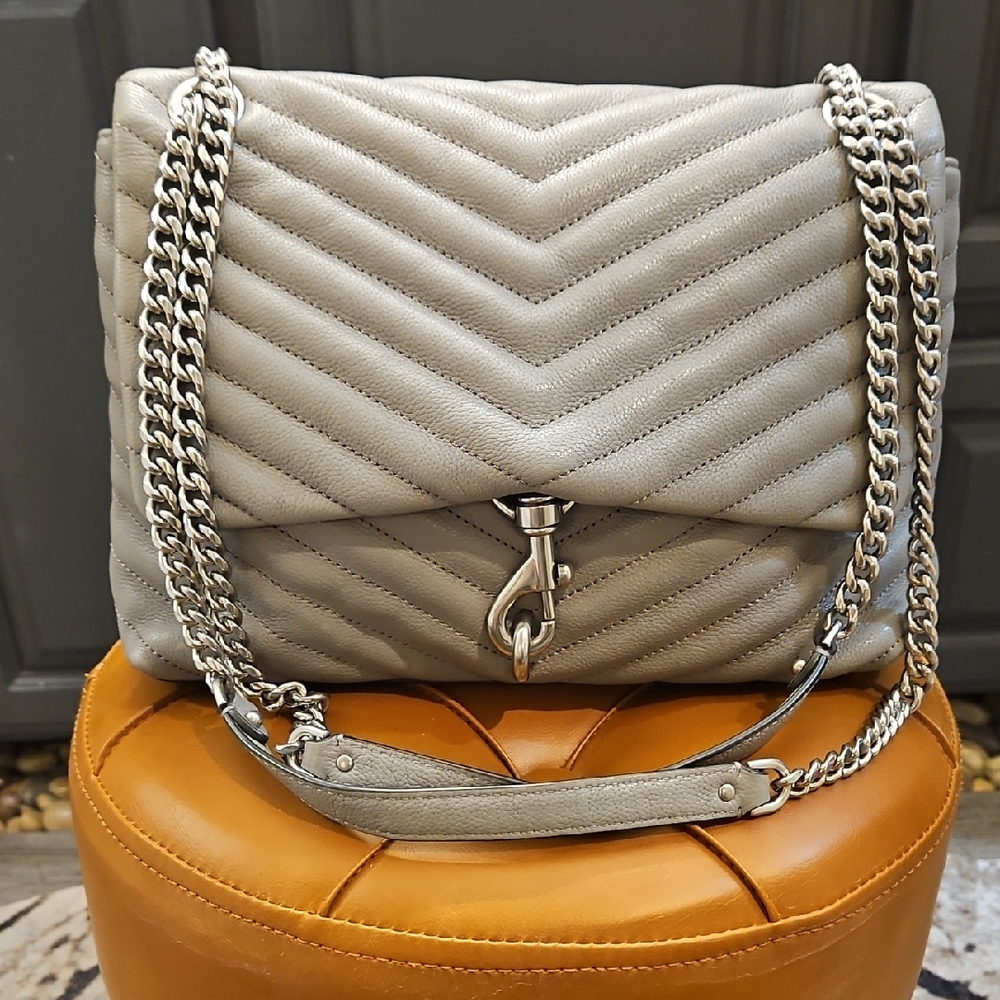 Rebecca Minkoff Silver Chevron Shoulder Bag